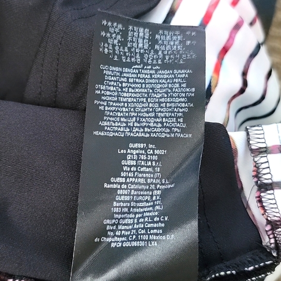 Guess Tropical Striped Lined Multi Color Dress Size XX Small Pink Black - Picture 5 of 8